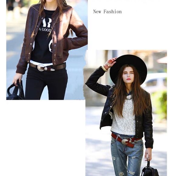 Vintage Style Genuine leather Belt with Floral Engraved Pattern Buckle main image 5